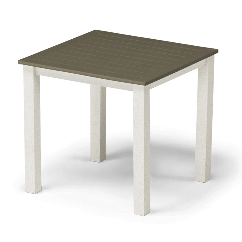 Robinett Outdoor Square Side Table, Textured Snow, Beachwood P40