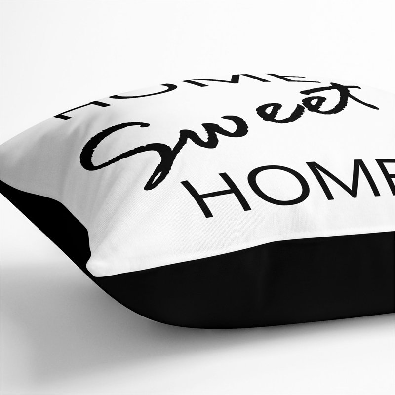 Square Cushion, Black, 55cm H x 55cm W x 20cm D