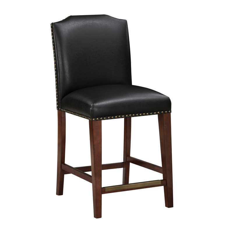 Siège confortable en similicuir brun avec tabouret de comptoir à ressorts
