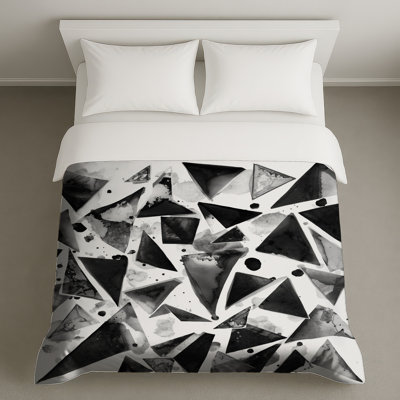 Housses de couette triangles à encre noire