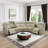3-Piece Vegan Leather Home Theater Power Reclining Living Room Sectional Sofa Set With Wireless Chargers And LED Lights