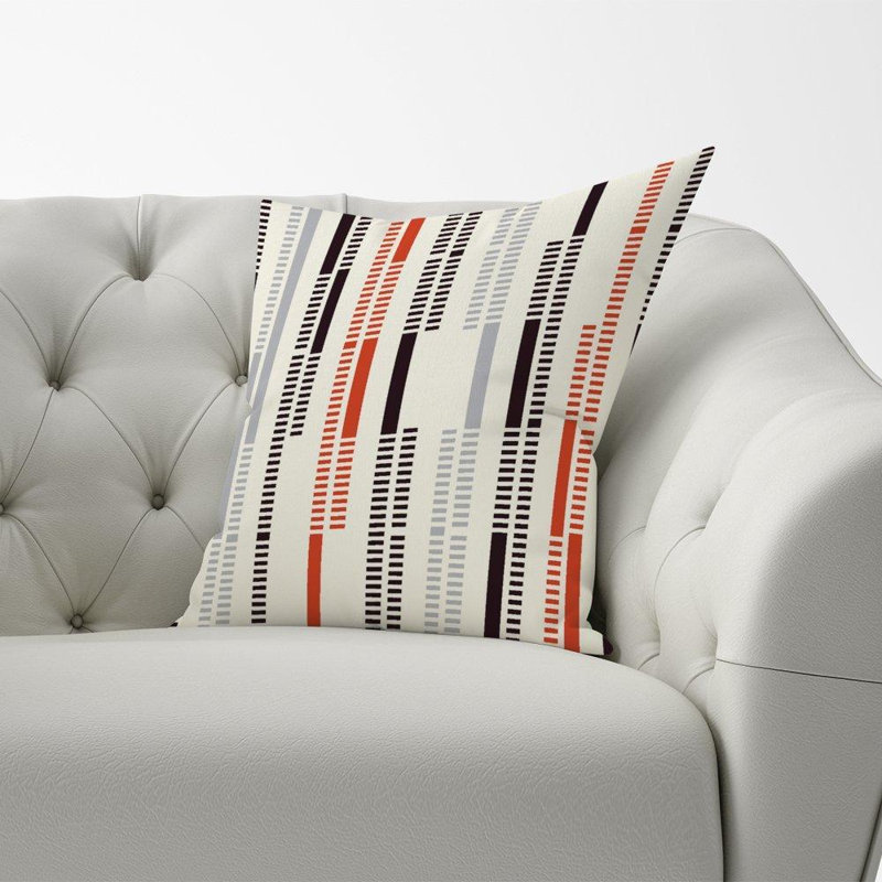 Dzejla Dashed Stroke Geometric Square Throw Cushion