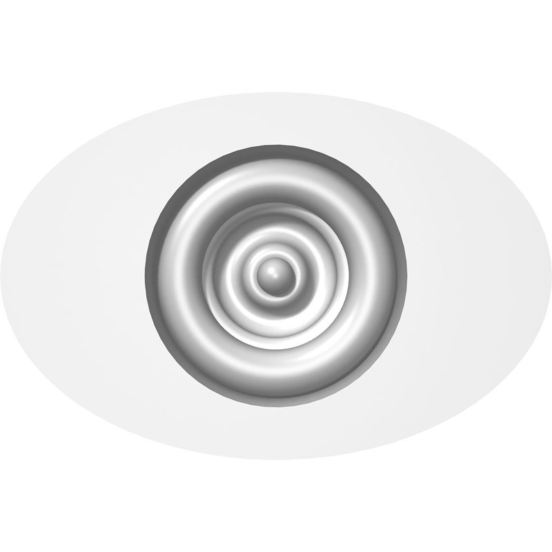 Standard Dalton Bullseye Rosette with Square Edge, 2.75"H x 4"W x 0.5"D