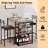 3 Piece Bar Table Set with Storage Shelves and Upholstered Bar Stools