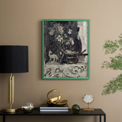 «Vintage Floral Print», reproduction encadrée en bois massif