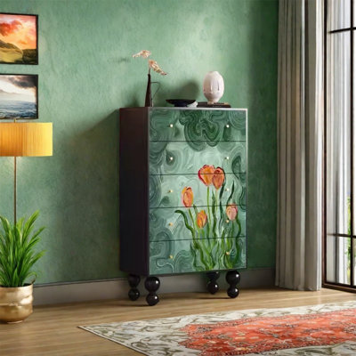 Armoire de rangement en noyer avec plateau spacieux