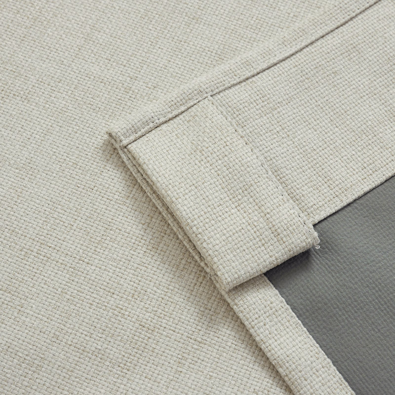 4 Pcs 100% Polyester Burlap Blackout Curtains For Bedroom Back Tab Curtains 4 Panels Set, 52" W x 108" L, Beige