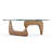 Abstract 51 "Mid-Century  Premium Triangle Glass Top Coffee Table With Solid Wood Base-751055286