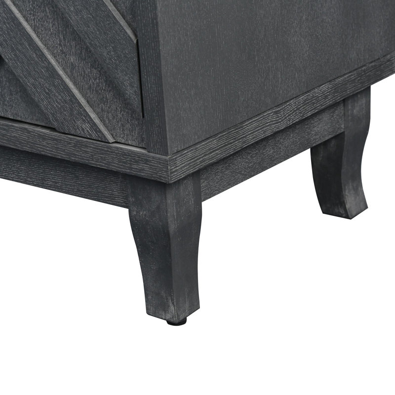 Armoire Buffet de style rétro Stronger, Gris foncé antique