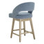 Tabouret de comptoir pivotant rembourré de 26 po avec pieds en bois massif Neta (ensemble de 4)-123102274