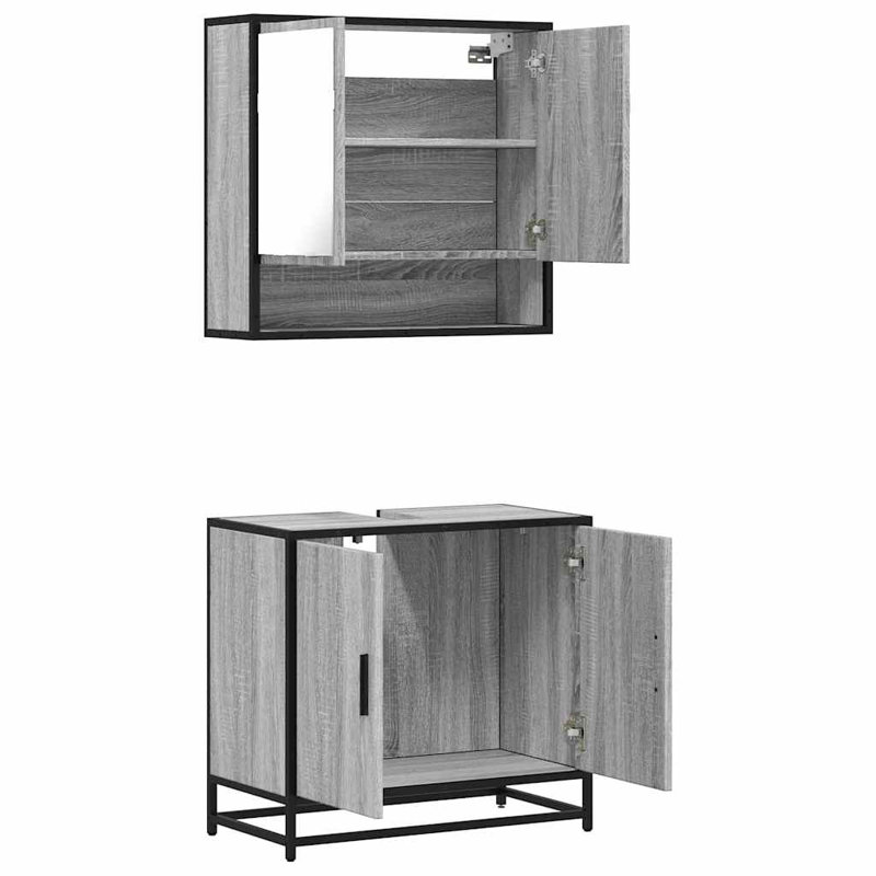 Bathroom Furniture Suite, Grey Sonoma