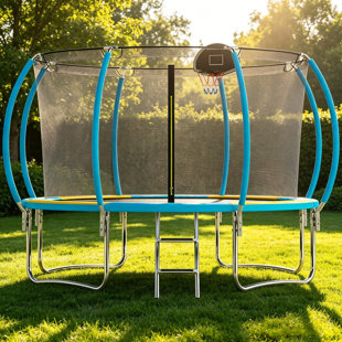 SENCHO GINSYTALIOR Round Backyard Trampoline with Safety Enclosure