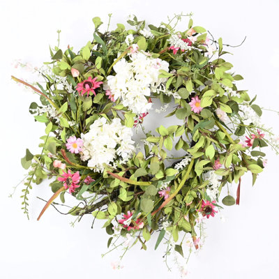 26" Spring Summer Berry Hydrangea Wreath For Front Door