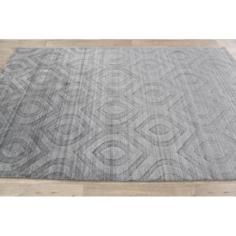 Tapis décoratif en laine noué à la main de conception unique 4 pi 11 po x 7 pi 9 po noué à la main New Age