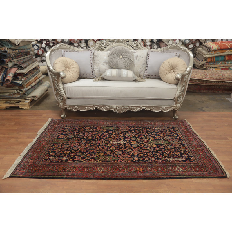 Tapis traditionnel antique à teinture végétale 4 x 7