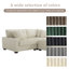 Canapé modulaire rembourré 3 pièces en flanelle de fourrure de lapin blanche avec coussins décoratifs et repose-pieds 3 pièces-577871371