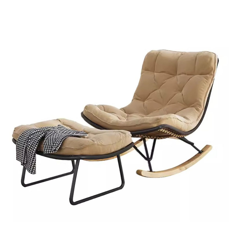 Chaise berçante simple et décontractée moderne, Beige