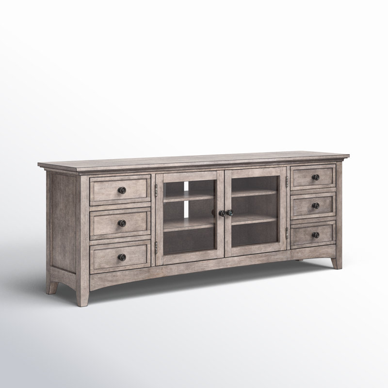 Crédence en bois massif Aralo, Gris urbain