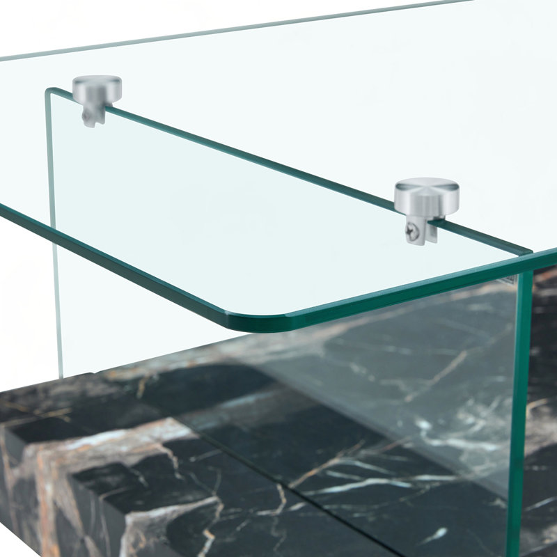 Table basse 40,3 po 2 couches, Noir