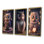 "Mignon petit cœur rose tricoté Hibou II" - 3 pièces sur toile