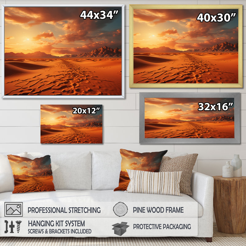 " Scenic Landscape Desert Mirage I ", 24" H x 32" W, Wrapped Canvas