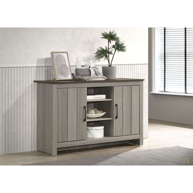 47"W Console Table, Buffet Table, Sideboard With Shelves And Cabinet Doors