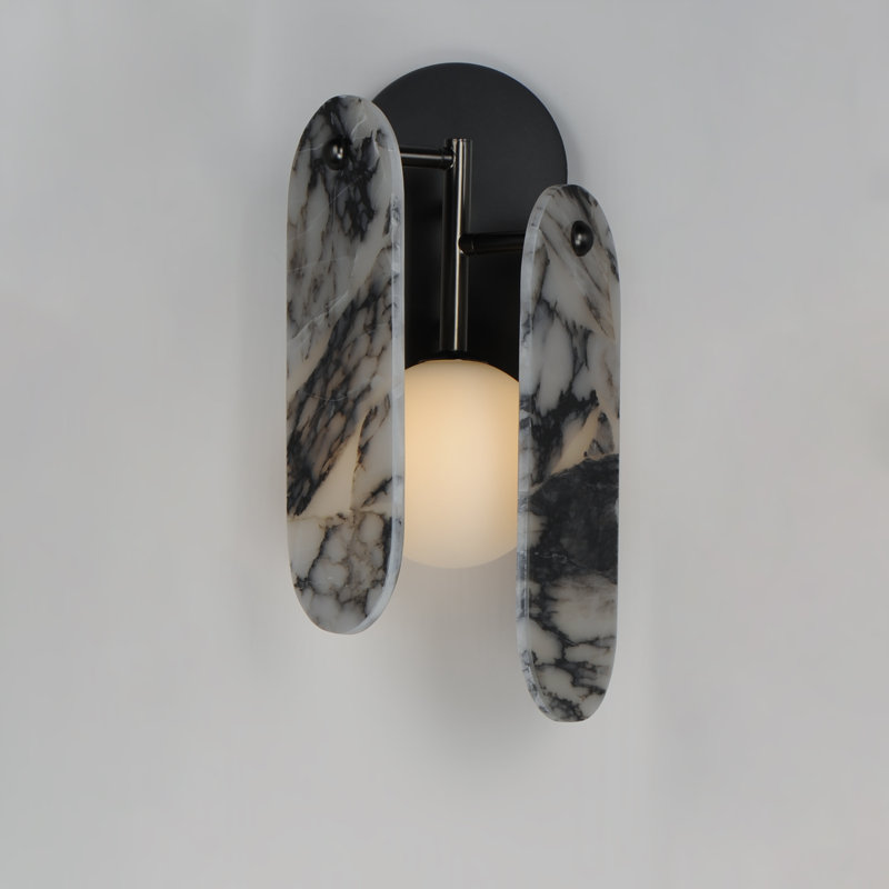 Megalith 1 - Light Armed Sconce, Gunmetal/Striae Arya