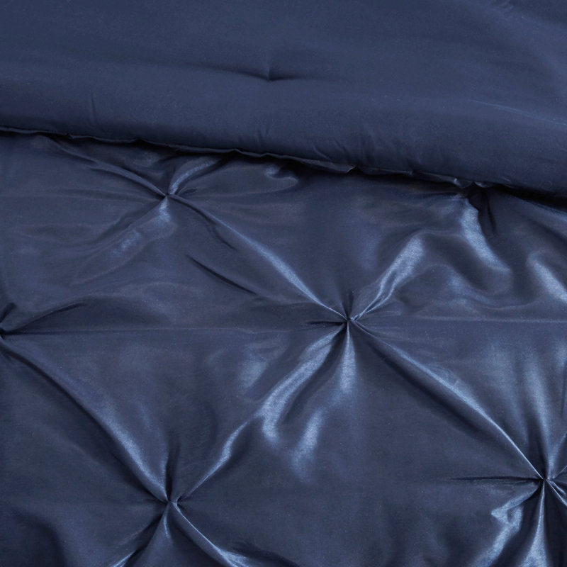 Ensemble d'édredon 7 pièces capitonné bleu marine, Navy, King Comforter + 6 Additional Pieces