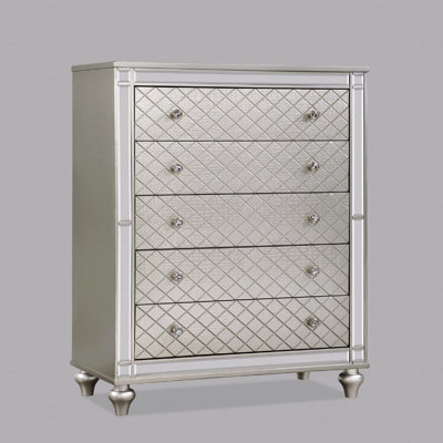 Commode de chambre à coucher 1 tiroir 5 pièces Glam