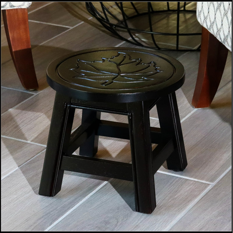 Escabeau en bois sculpté, Espresso