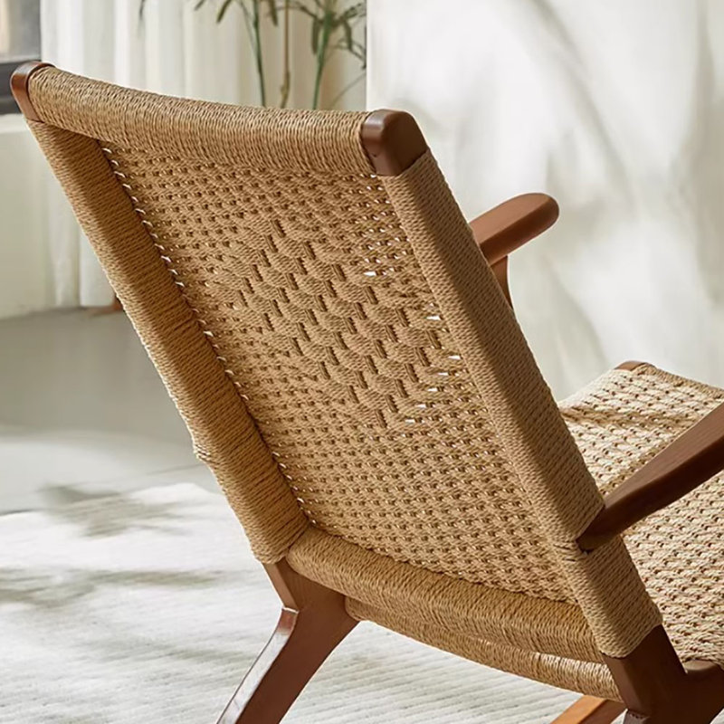 Chaise berçante simple en bois massif, Brun foncé