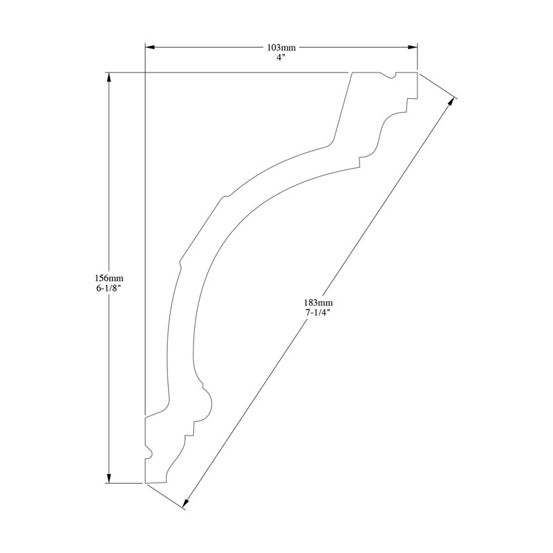 Primed White Polyurethane Crown Moulding 78-inch