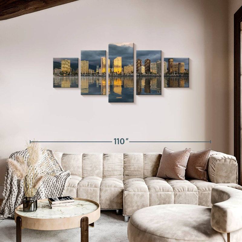 Gillard Waikiki Beach Skyline, 36" H x 80" W
