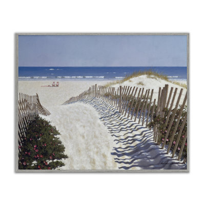 Art mural sur toile, "Chemin clôturé à la plage" par Zhen-Huan Lu