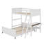 Lit simple superposé au dessus d'un lit double avec bureau-776845021