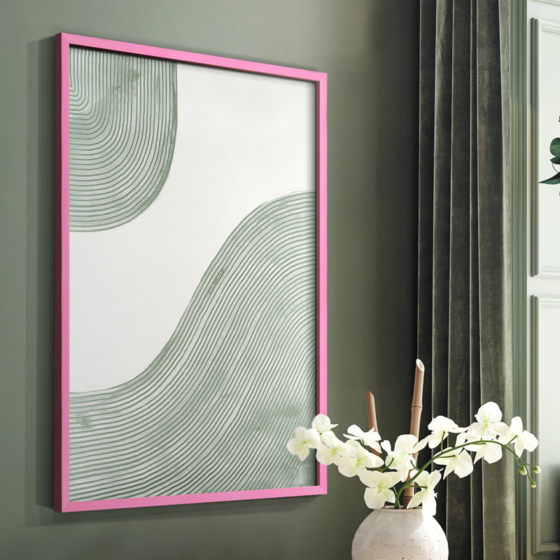 Get Going I Framed Print - Solid Wood, Pink, 10" H x 8" W