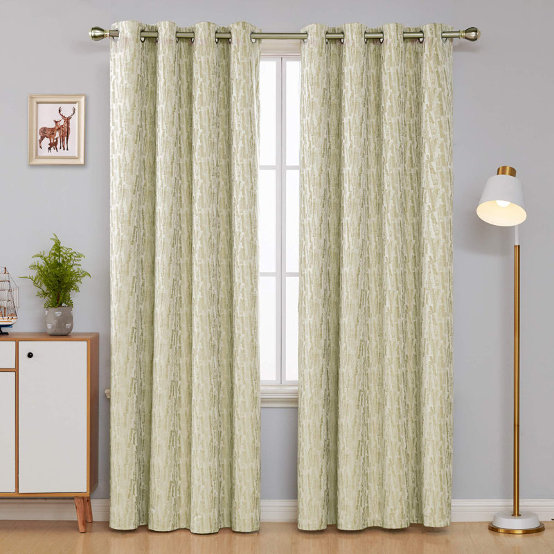 Total Blackout Drapes With Triple-Pass White Coating Back Layer Curtains, Champagne, 52" W x 45" L