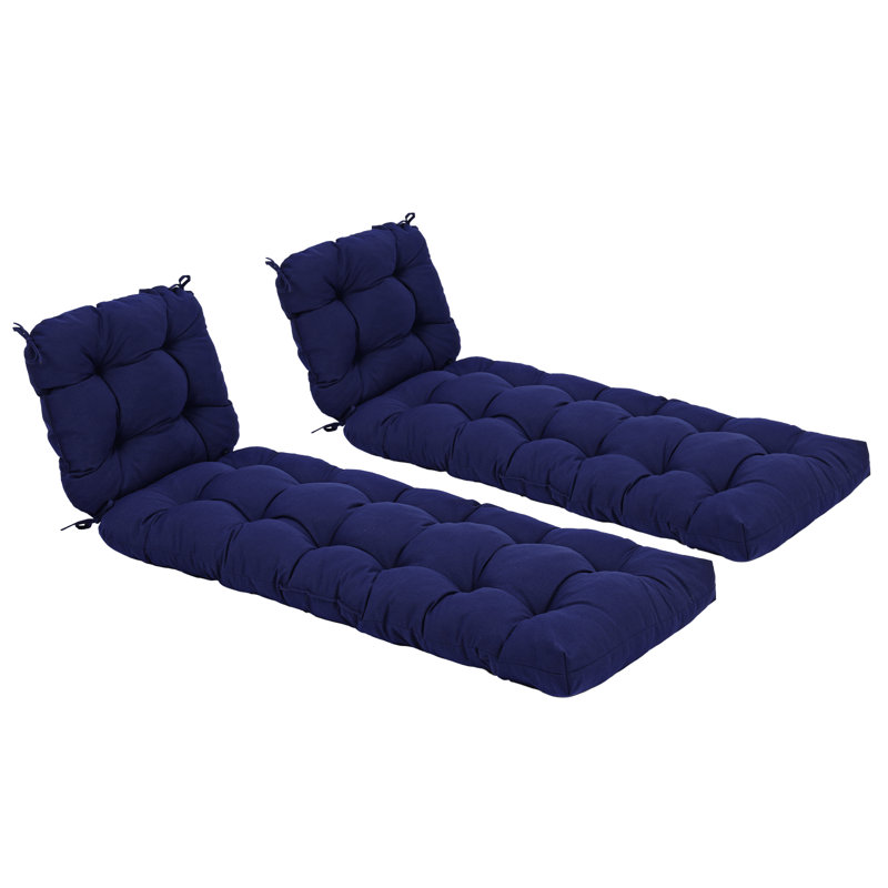 Tufted Lounger Cushion set of 3, Blue