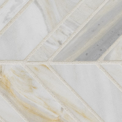 Selene Oro Chevron 12 in. x 12 in. Honed Marble Mosaic Floor and Wall Tile