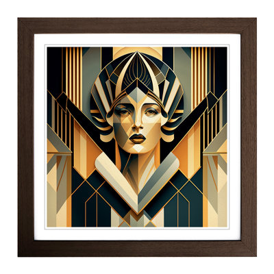 Art Deco Woman Geometric - Framed Print