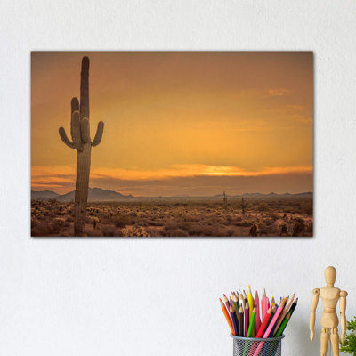 Cactus Sunrise by Don Schwartz - Wrapped Canvas Print