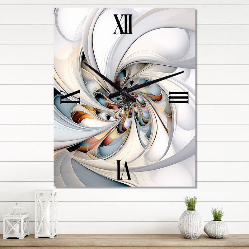 Horloge murale Spiral Abundance In Blue Light II - Fractals, H 28 po x l 12 po x P 1 po