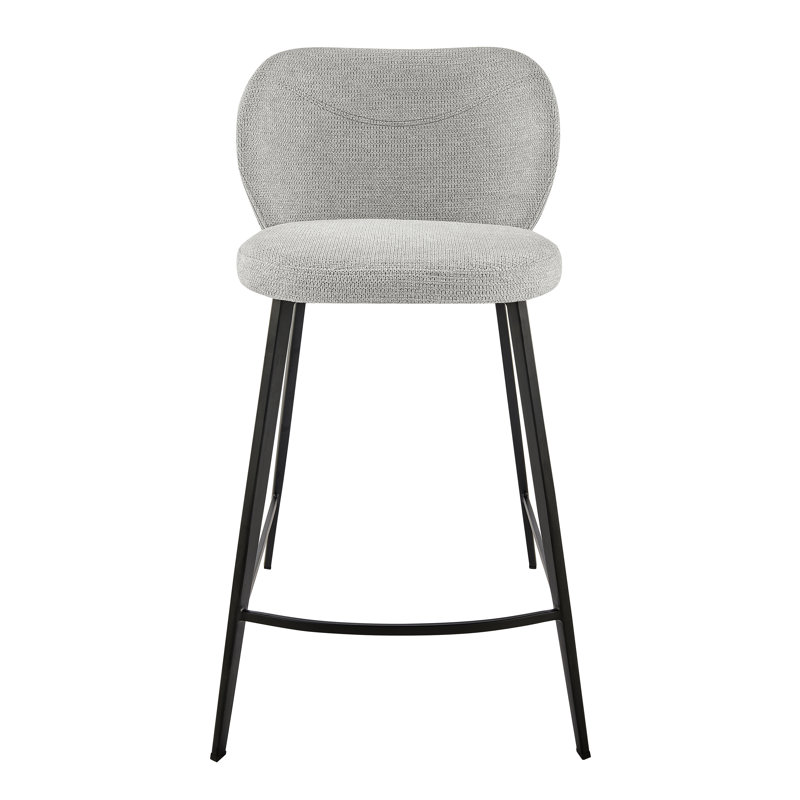 Tabouret de bar et de comptoir Granger, Gris, Tabouret de comptoir (siège d'une hauteur de 26 p