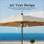 Durable Rectangle Patio Umbrella with Crank Lift and Wind Vent for Outdoor Spaces-130719165