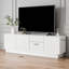 Armoire minimaliste blanche à quatre portes de style ondulé avec tablettes réglables et lumières décoratives-574998372
