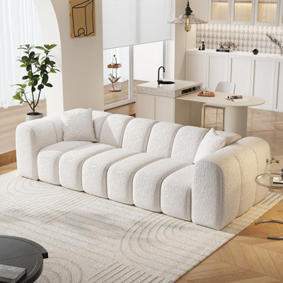 102.3'' 2 - Piece Modular Sectioanl Sofa Upholstered Loveseat Corduroy Upholstered, Square Arm For Livingroom And Bedroom