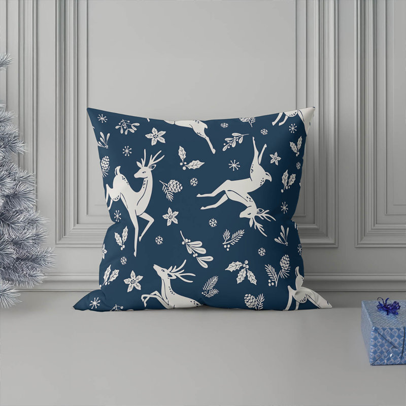 Coussin décoratif d'intérieur, Carré 20 po, Bleu très foncé