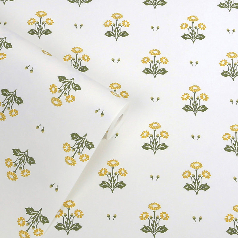 Papier peint jaune Laura Ashley Harthill Daisy