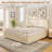 Bed Frame with Tufted Wingback Headboard, Platform Corduroy Upholstered Bed Frame with 4 Storage Drawers and Wooden Slats Support, No Box Spring Needed-514518136