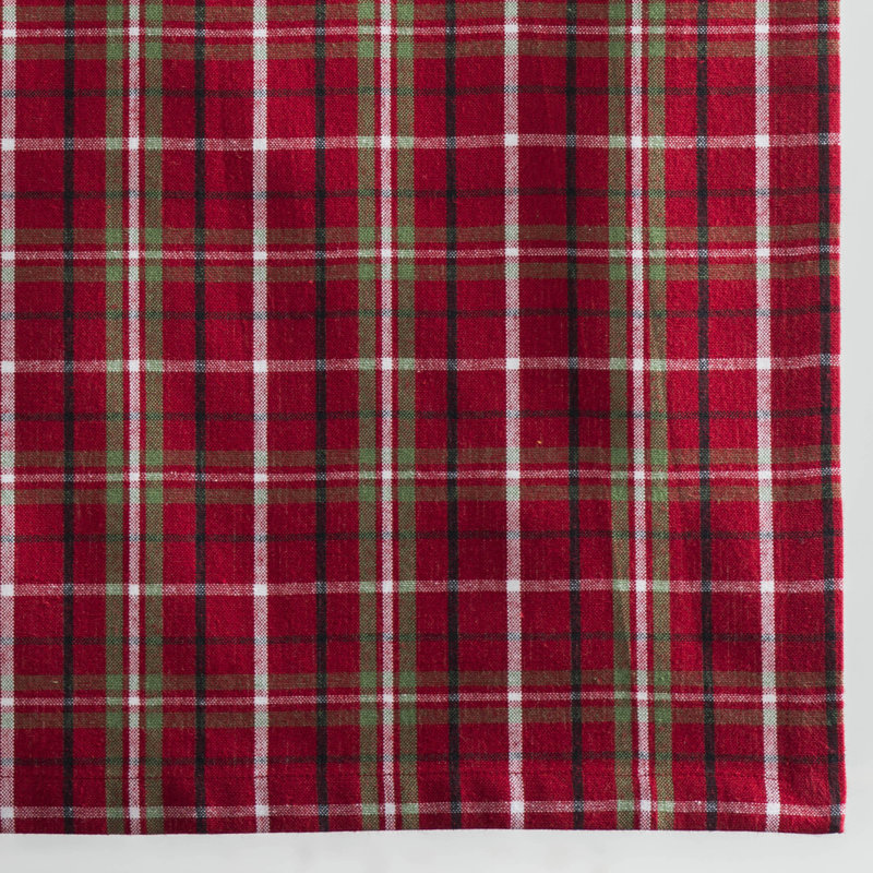 Checkered 100% Cotton Table Runner, Samba